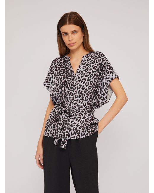 Zolla Блузка-рубашка на кулиске с леопардовым принтом