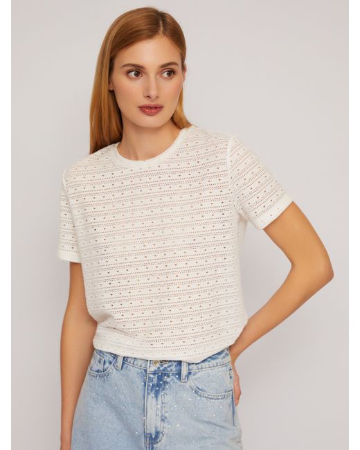 Zolla Блузка-футболка из ажурного трикотажа