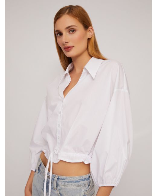 Zolla Блузка-рубашка на кулиске с длинным рукавом